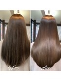 髪質改善トリートメントで叶う美髪ストレート　艶髪　前髪　