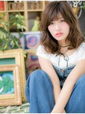 バレイヤージュ外国人風小顔鎖骨ミディアムh3川口20代30代40代