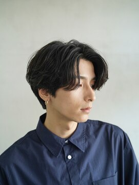 フィフス 渋谷(fifth) ニュアンスパーマセンターパート波巻きスパイラルメンズマッシュ