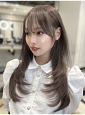 韓国ヘア ロングレイヤー ミディアムレイヤー 顔まわりカット
