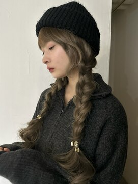 メゾンアクア 表参道(Maison ACQUA) ☆ブリーチなしダブルカラー オリーブ オリーブベージュ ボブ