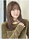 レイヤーカット姫カットレイヤーマロンベージュニュアンスカラー