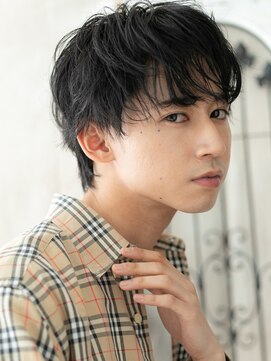 メンズヘア ビーセカンド 草加店(MENS HAIR B-2) 爽やか学生アッシュブラックくせ毛風メンズカットG草加