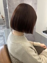 カノエ 福岡香椎店(canoe)&nbsp;ココアベージュ 切りっぱなしボブ 透明感カラー 美髪 髪質改善