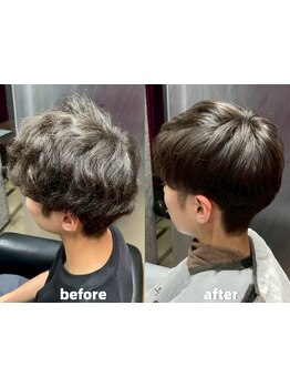 【ENOREオリジナル弱酸性縮毛矯正】×【曲がる縮毛矯正】でメンズ縮毛矯正がナチュラルに仕上がる★