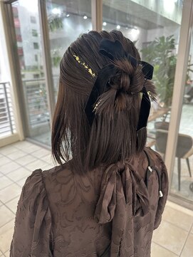シールドヘアー 沖縄 新都心(C'LD Hair) カチモリハーフアップ/ハーフアップ/ボブアレンジ