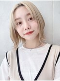 【レディース・大名】2wayバング×くびれボブ×ハイトーン