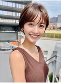 小顔似合わせカットメルティカラーナチュラル大人ショートボブ