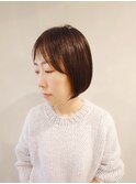 30代40代50代おすすめ　ナチュラルボブ×ハイライト