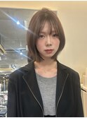 レイヤーボブ/ボブレイヤー/オリーブベージュ/韓国ボブ/OSA