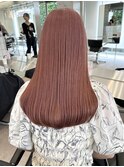 ピンクベージュハイトーンカラーミディアムレイヤーケアブリーチ