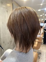 ヘアーアンドメイク ファット(Hair&Make PHAT)&nbsp;ハイレイヤーウルフシャギーカット×透明感ブラウン艶カラー