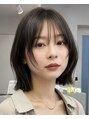 サンド クリア 横浜本店(sand clear) 顔周りの軽いレイヤーで、暗髪でも重く見えず大人可愛いボブ