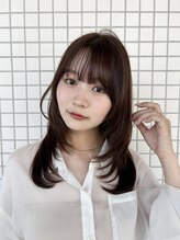 オーガニックマインド 坂戸 鶴ヶ島(organic+mind)&nbsp;小顔効果抜群/韓国風ミディアムレイヤー顔まわり/夏カラー
