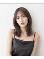 ミロア 薬院(miroa)&nbsp;くびれヘア 20代 ブラウンベージュ 顔周りレイヤー 艶髪