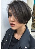 【ブリーチなしアッシュ】OLさんにオススメの小顔ショートボブ