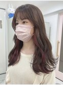 【インナーカラー】チェリーピンク+ショコラベージュ*Lilme*