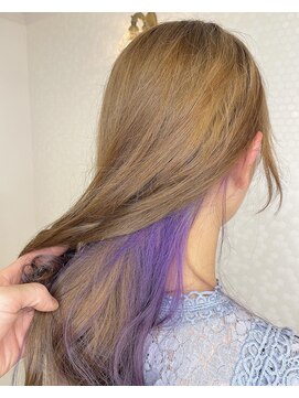 ヘアーアンドメイク ドレス(DRESS) ミルクティカラー＆パープルインナーカラー