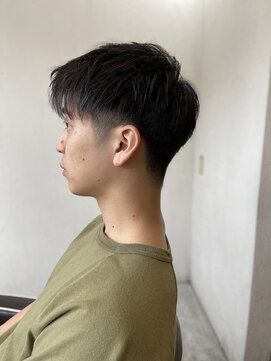 ソイクフ(SOY KUFU) MEN’S HAIR マッシュパーマのアッシュブラック