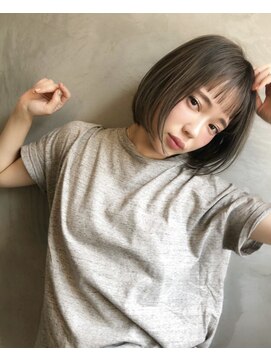 ベル 表参道Terrace(Belle) 大人かわいい!小顔ミニボブ×グレージュカラー 骨格補正カット