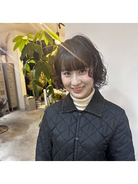 ソースバンダイ 万代(SOURCE) レイヤーボブ×パーマ