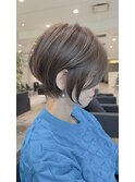 30代40代50代ショート似合わせ白髪ぼかし前髪あり髪型