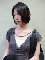 ネルケ 立川(nelke) ぷつっとミニボブ軽めレザーカット小顔ボブダークトーン立川