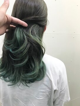 ラフ 原宿(L.a.a.g.f harajuku) mixグリーン 裾カラー@原宿