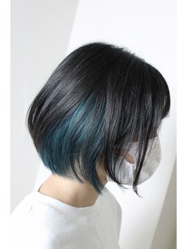 ビアージュ(Viage) :ボブ　:ブリーチ　:インナー　:ブルー　:グリーン　:ターコイズ
