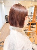オレンジラテカラー ミニボブヘア
