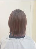 伸ばしかけボブ×ピンクカラー