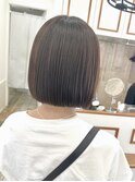 前髪マチルダボブピンクベージュインナーグレージュ