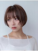 ミディアムレイヤー/大人可愛い/髪質改善/シースルーバング