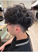 ツイストスパイラル×黒髪ショートマッシュ×ツーブロック