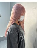ホワイトピンク/こなれミディ/ホワイトカラー