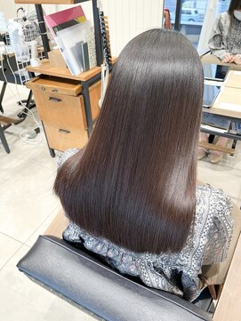 エクファ ヘアエステアンドスパ(ex-fa hair esthe&spa) ホワイトグレージュ/デジタルパーマ/チェリーブラウン/南草津