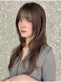 レイヤーカット/小顔カット/くすみベージュ/透明感カラー