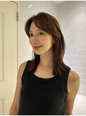 ミディアムヘアレイヤーカット前髪カット髪質改善トリートメント