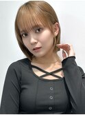 小顔カット黒髪クラゲヘアーオリーブグレーココアベージュ