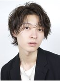 無造作ショートウルフセンターパートコンマバング