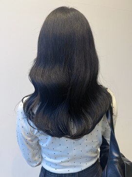 ロックス バイ マグ 松本(rocks BY MAG) ブリーチなしカラー◎透明感ブルーブラック×艶髪グレージュ