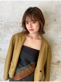 顔まわりレイヤー×外ハネ切りっぱなしボブ