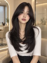 メラ 原宿(MELA) 【韓国レイヤーカット】暗髪でも艶っぽく柔らかいロングヘア