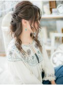 ボヘミアンテイストがGOOD♪小顔ハーフアップa