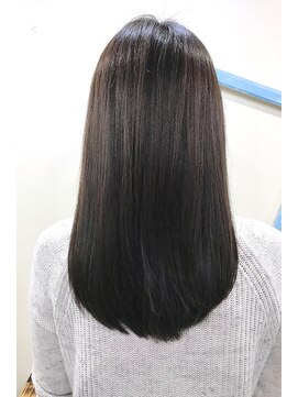 アッシュタカサキ(ash takasaki) ash高崎　乾かしすだけ◎艶感暗髪ミディアムストレート/縮毛矯正