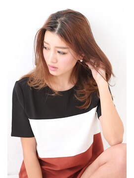 ヘアーズ ロッソ テラス(hair's ROSSO TERRACE) 【鶴見】センターパート無造作カールふわミディ☆[30代40代50代]