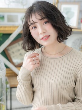 カバーヘア イヴ 戸頭店(COVER HAIR EVE) 暗髪バレイヤージュ小顔くせ毛風ウェットヘアa戸頭20代30代40代