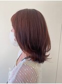 オレンジブラウン◯くびれヘア◯顔まわりカット