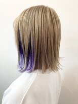 ラフ 原宿(L.a.a.g.f harajuku)&nbsp;パープル インナーカラー ボブ 外ハネ＠原宿