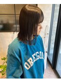 切りっぱなしボブ/顔まわりカット/20代